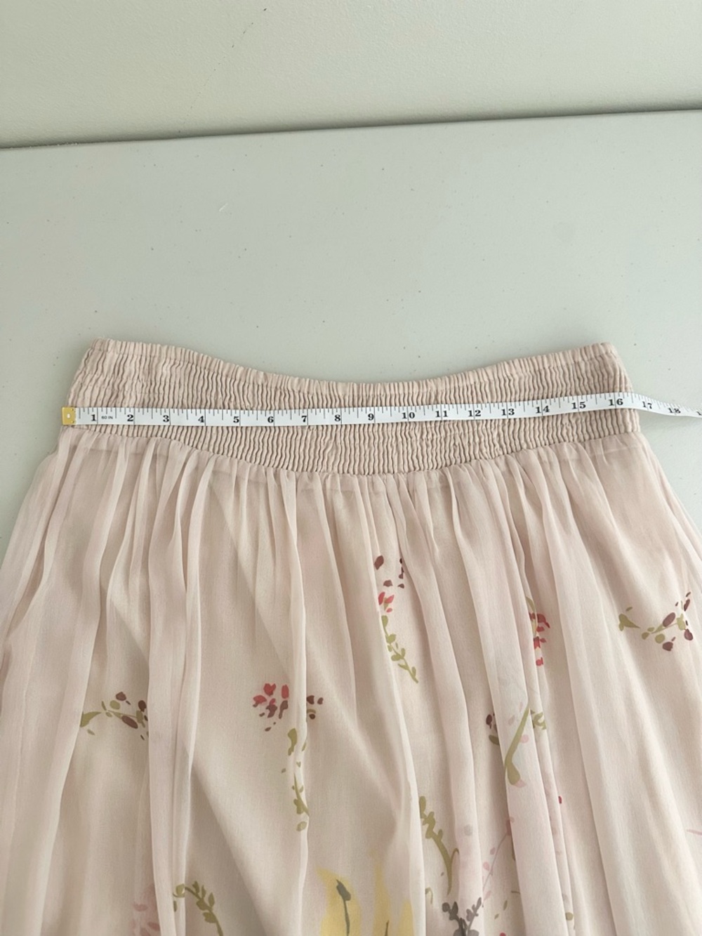 Soft Surroundings XS Pink Floral Midi Skirt Boho Chiffon Sequined Fairycore - Picture 5 of 10